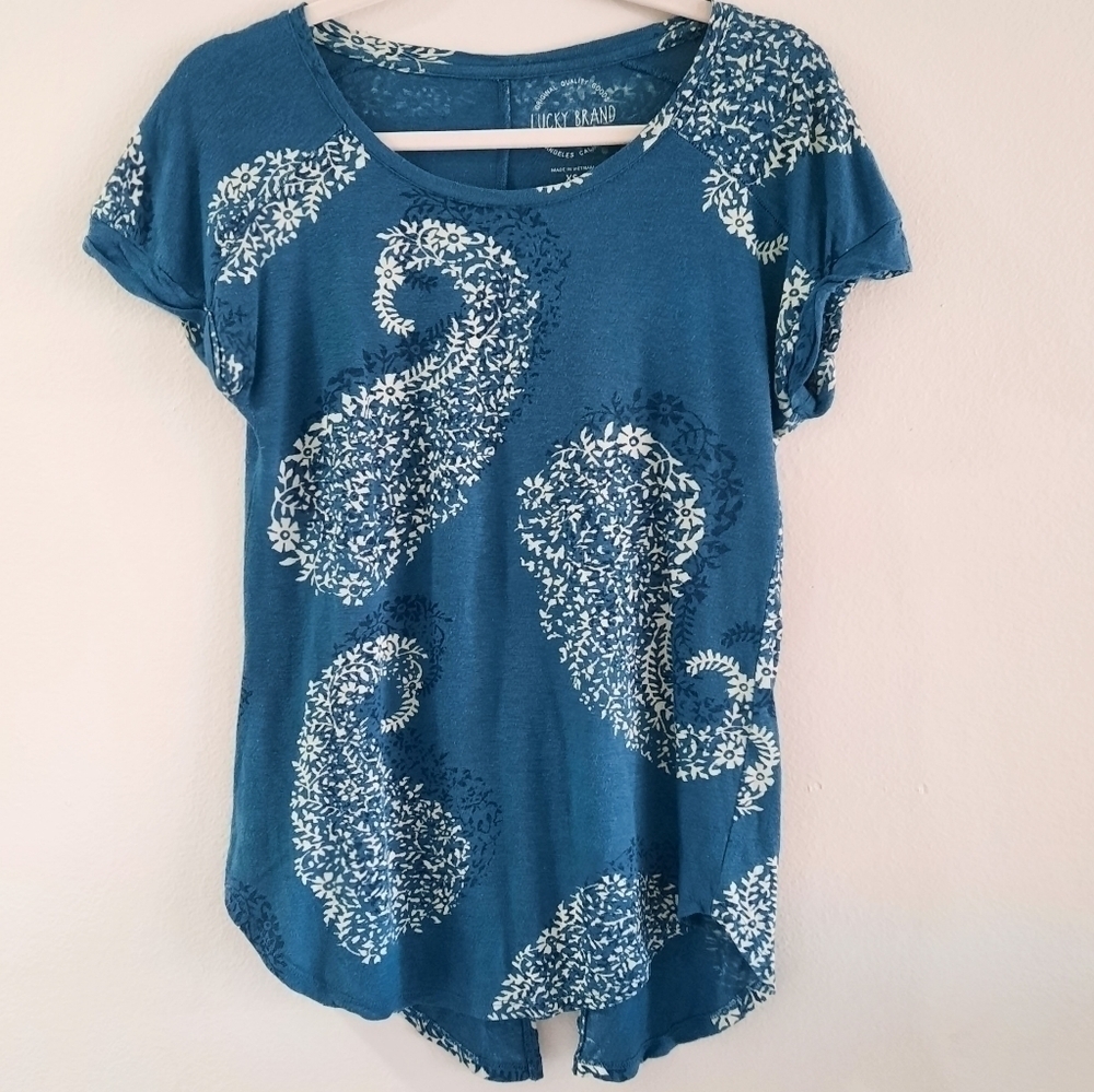 Lucky Brand Bohemian Paisley Tee XS